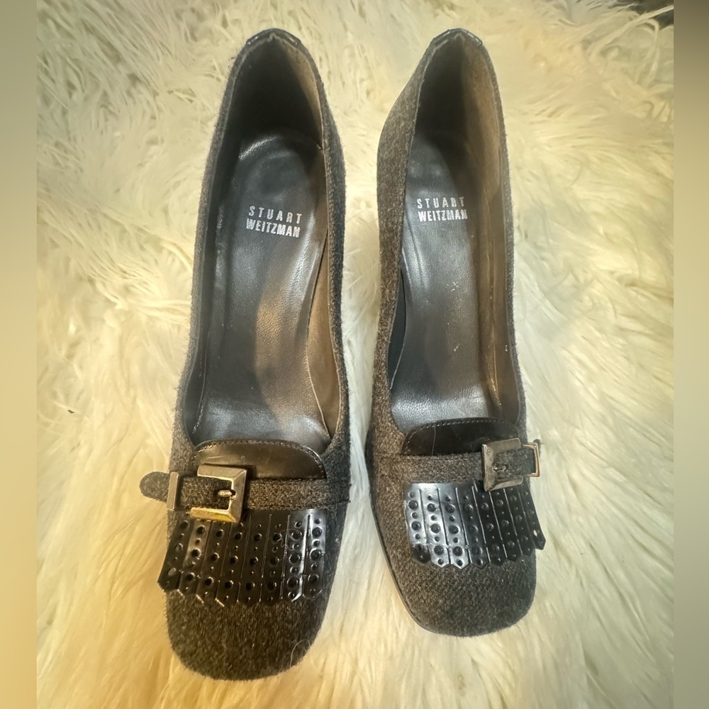 Stuart Weitzman Vintage Fringe Wool Blend with Buckle Y2K size 6 - Picture 4 of 8